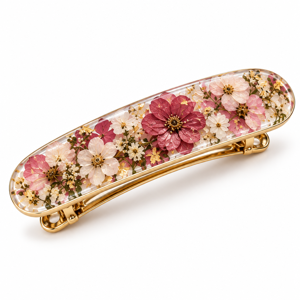 Trekvrmx™ Wildflower Atelier Botanical Hair Barrette | Handmade Floral Hair Clip, Vintage Nature Hair Accessory