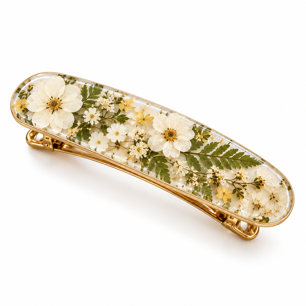 Trekvrmx™ Wildflower Atelier Botanical Hair Barrette | Handmade Floral Hair Clip, Vintage Nature Hair Accessory