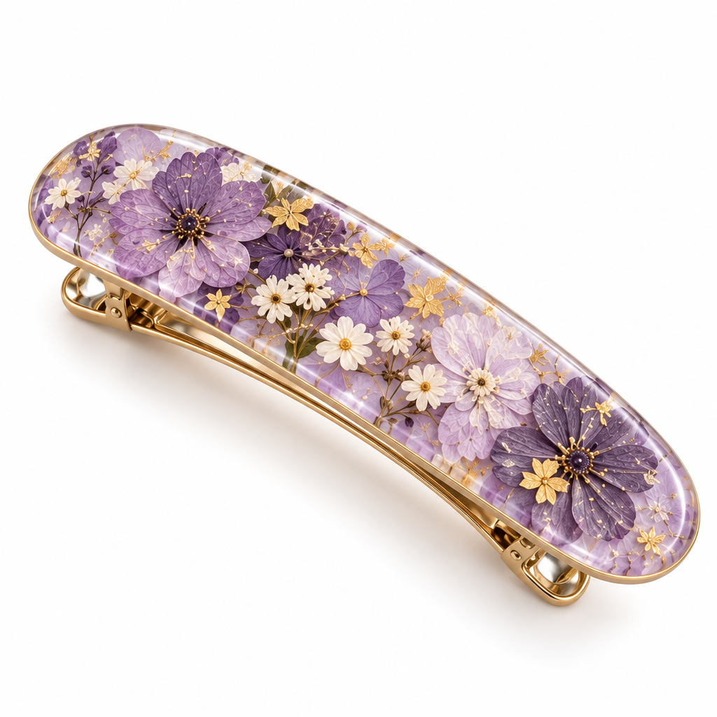 Trekvrmx™ Wildflower Atelier Botanical Hair Barrette | Handmade Floral Hair Clip, Vintage Nature Hair Accessory